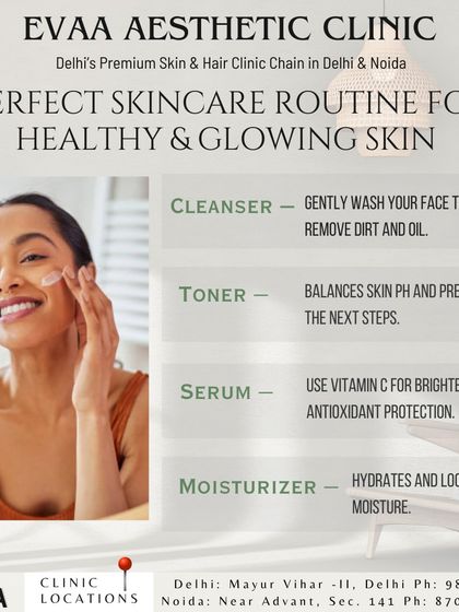 The perfect daily skincare routine for healthy, glowing skin. This guide covers the four essential steps: Cleanser, Toner, Serum, and Moisturizer.