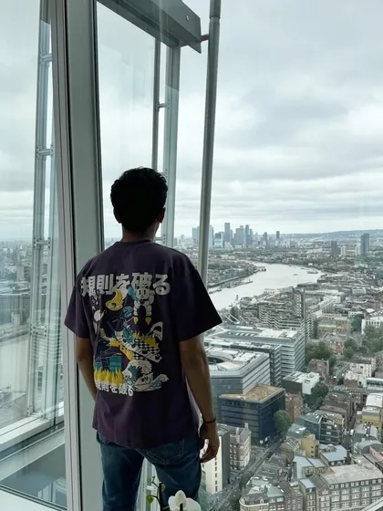 A view from The Shard in London during a trip for a gig. It's amazing to see world-famous skylines as part of my job.
