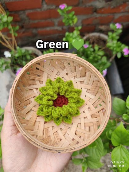 My blooming flower hairpins, available in green, purple, blue, red, and yellow. They are perfect for a sun-kissed, floral look.