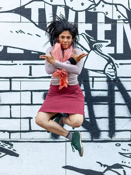 Yoga is the addition of the individual self to the universal self. This joyful jump is an expression of that connection and the boundless energy that comes from the practice.