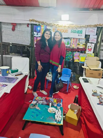 It’s always wonderful to have friends and happy clients visit my stall. This is me with a mother who has been bringing her child to my workshops for over 7 years.