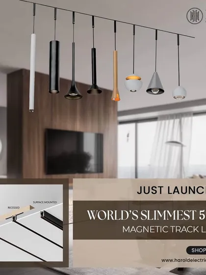 Innovation is at the core of our designs. This is the world's slimmest 5mm magnetic track light, a system that offers unparalleled flexibility. You can snap different pendant and spot modules into place, changing your lighting setup as your needs evolve.
