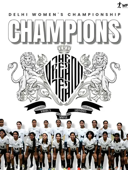 Champions. This powerful image represents the success of our Dream Team Women, who conquered the Delhi Women's Championship. It symbolizes the peak of our player development pathway.