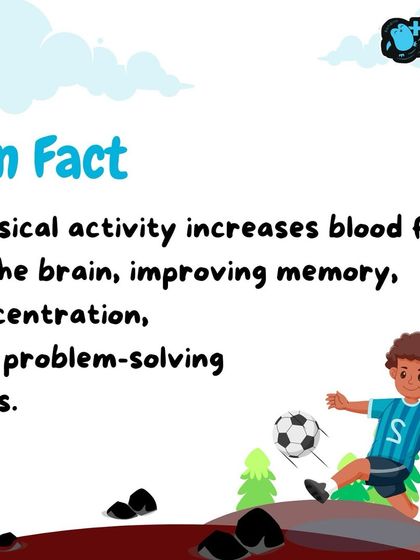 Here's a fun fact for you! Physical activity, like playing football, is great for a child's brain. It improves memory, concentration, and problem solving skills, making our classes beneficial both on and off the field.