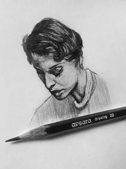 A quick miniature portrait sketch done with a simple 2B pencil. This shows that you don't need a lot of time or fancy materials to practice your skills and create something with feeling.