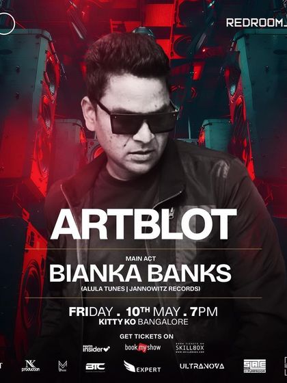 My flyer for a Redroom Friday at Kitty Ko, supporting Bianka Banks. A great night of fresh, energetic techno.