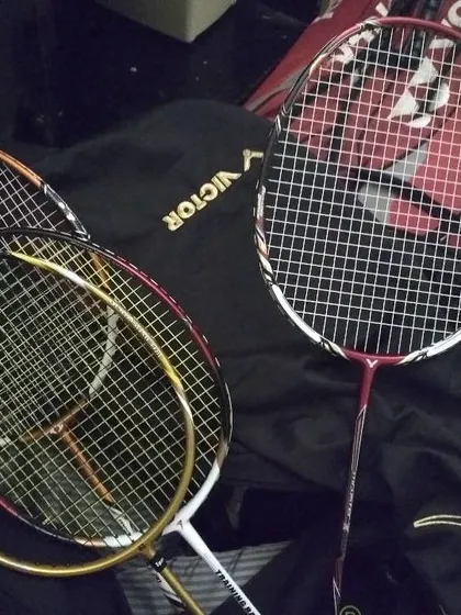 A collection of rackets ready for our players. We've got gear for everyone.