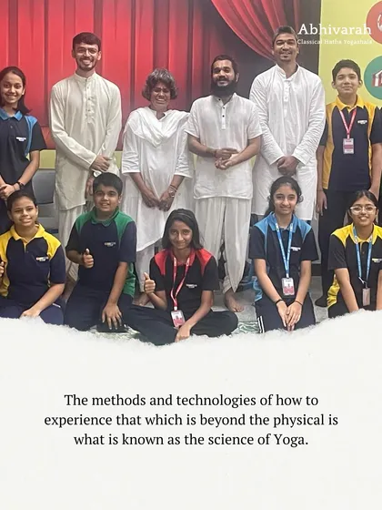 I am pictured here with a group of young students and fellow teachers. It is inspiring to see people of all ages embracing yoga as a science for experiencing life beyond its physical limitations.