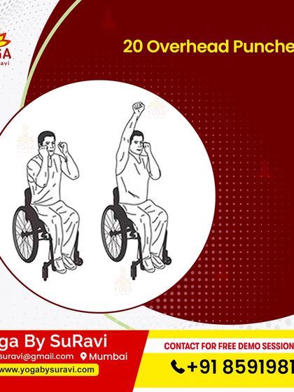 Overhead Punches are another great wheelchair exercise we teach to build upper body power and cardiovascular health.