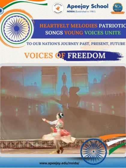 A student performs a graceful solo dance, paying tribute to our nation's journey. Her expressive movements and poise were a highlight of our Independence Day cultural program.