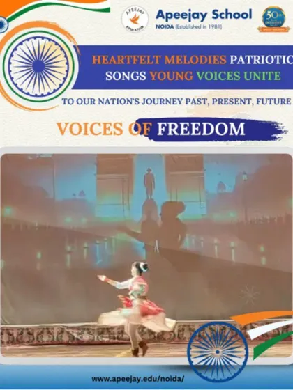 A student performs a graceful solo dance, paying tribute to our nation's journey. Her expressive movements and poise were a highlight of our Independence Day cultural program.