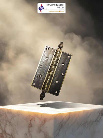 Strong, durable, and designed for precision. This ornate, heavy duty brass hinge is built for smooth functionality and lasting performance on your main doors.