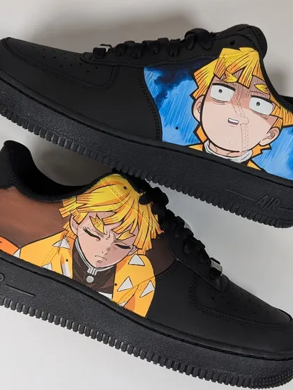 Capturing the two sides of Zenitsu from Demon Slayer was a blast. On one shoe, he’s in his focused, lightning-fast state, and on the other, his classic terrified face. It’s all about telling a story with the art, not just painting a character.