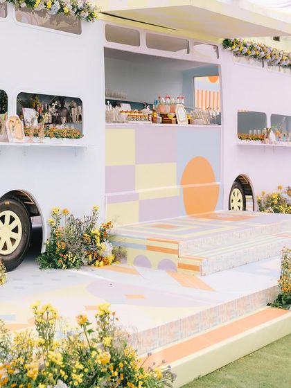 Another shot of the whimsical VW bus bar, a perfect example of how we bring creative and original ideas to life.