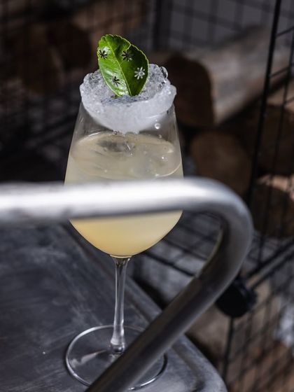 Tastes as refreshing as it looks. My Bella Signora mocktail is a sober gin drink with elderflower, basil, and lime.