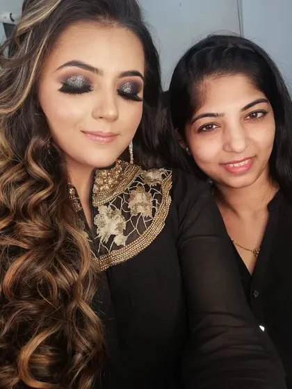 A selfie with a client after creating her party look. Her smile says it all. I love collaborating to create the perfect look.