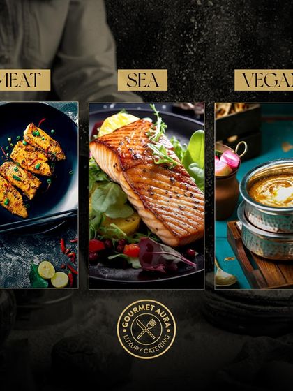"Meat, Sea, Vegan." We cater to every dietary preference with the same level of creativity and commitment to quality, ensuring all your guests have an exceptional dining experience.