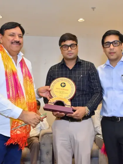 Being felicitated at an event. I am grateful for every opportunity to serve my legal family.