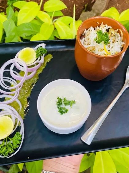 Ending 2023 on a high note with our acclaimed Jackfruit Biryani. This dish offers a wonderful meat-like texture and is layered with fragrant spices, served with cool raita.