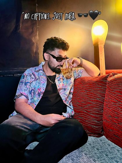 No captions, just aura. Sometimes the vibe speaks for itself. Chilling before a gig.