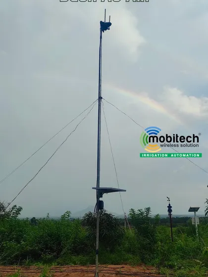 This is our DCON AG AIR, a long range wireless communication tower. It's the backbone of our wireless system, enabling communication between the central controller and various devices across a large farm of up to 35 acres or more.