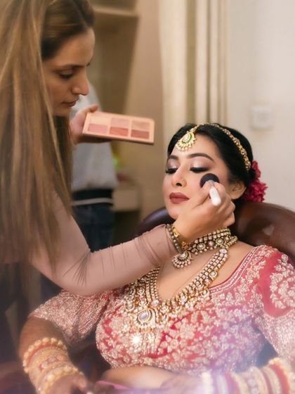 Applying blush to add that perfect flush of colour. This is one of my favourite steps in the makeup process.