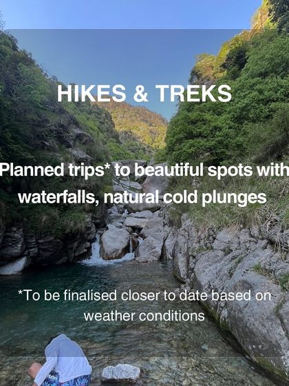 Our retreats include planned hikes and treks to beautiful spots with waterfalls and natural cold plunges, allowing for a full immersion in the healing power of nature.