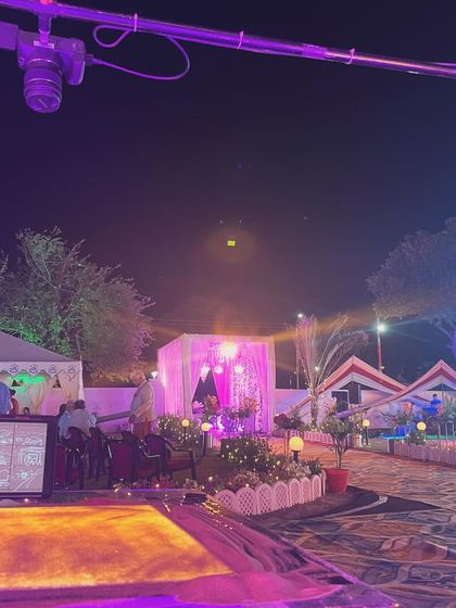 The view from my station at the "Sure Shooters" event. Performing outdoors under the stars for our soldiers was a truly memorable experience.