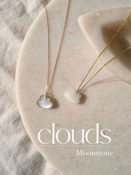 Another view of my Moonstone cloud pendants.