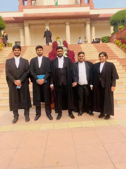 Our team at the Supreme Court after securing interim protection from arrest for a client in a Special Leave Petition. The case was heard by the Hon’ble Chief Justice of India, who issued notice and granted relief.