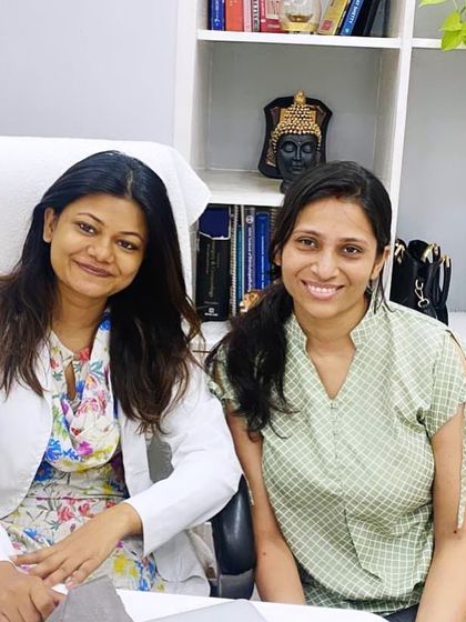 This is Dr. Vatsala, a happy and confident patient, after we addressed her concerns with moles and pigmentation. Seeing my patients smile with confidence after their treatment is the best part of my job.