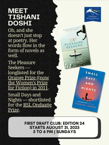 Tishani Doshi's talent extends from poetry to prose. Her novels, including 'The Pleasure Seekers' (longlisted for the Women's Prize for Fiction) and 'Small Days and Nights', showcase her versatility as a storyteller.