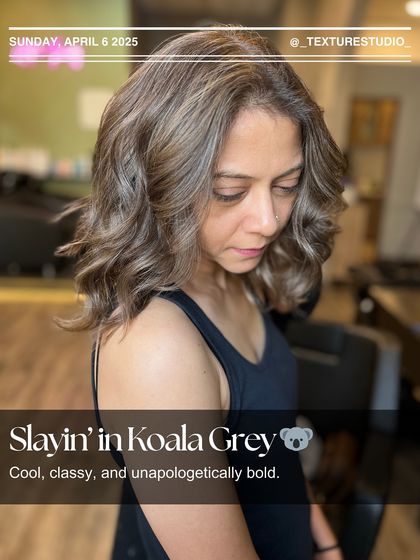 Slayin' in Koala Grey. This cool, classy, and unapologetically bold look is a perfect example of how to embrace and enhance grey hair.