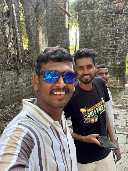 A selfie at Ross Island, capturing the fun moments while exploring the historic British-era ruins.