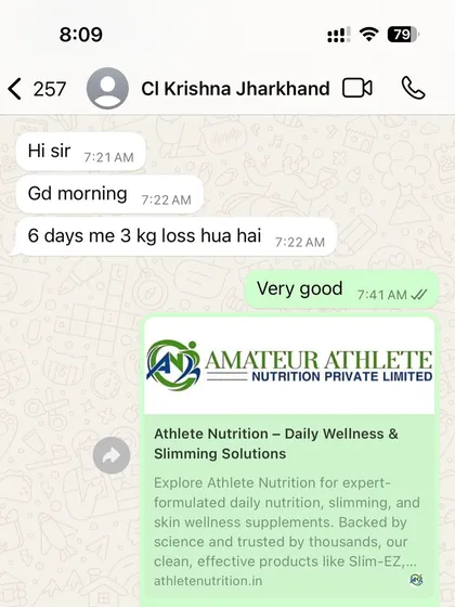 This is what I call a live telecast of results. A client sharing their progress, 3 kg loss in just 6 days. This is the kind of motivation that keeps us going.