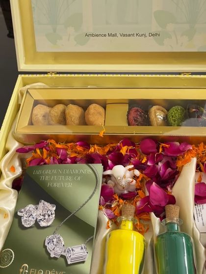 A look inside the custom Holi invites I created for Elareve. The box includes organic colours, a selection of my finest sweets, and a beautiful invitation card.