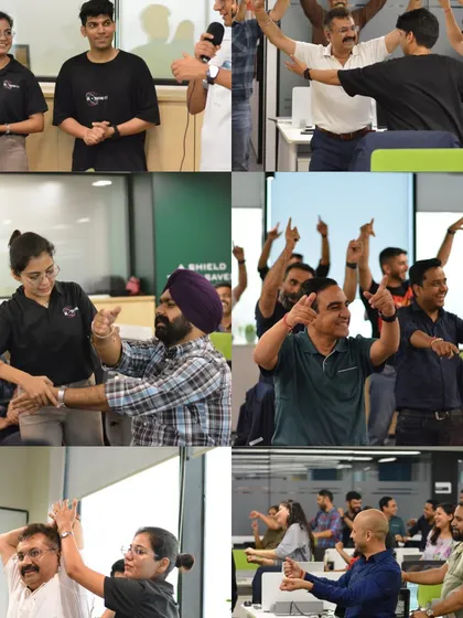 Here’s a snapshot of the pure energy from our session with the Maruti Suzuki Insurance team. We combine easy-to-follow dance fitness with practical physiotherapy tips to create a complete employee wellness experience.