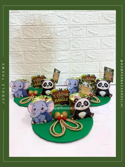 Our jungle theme hamper with two jars of treats is a fun and affordable option at just ₹350.