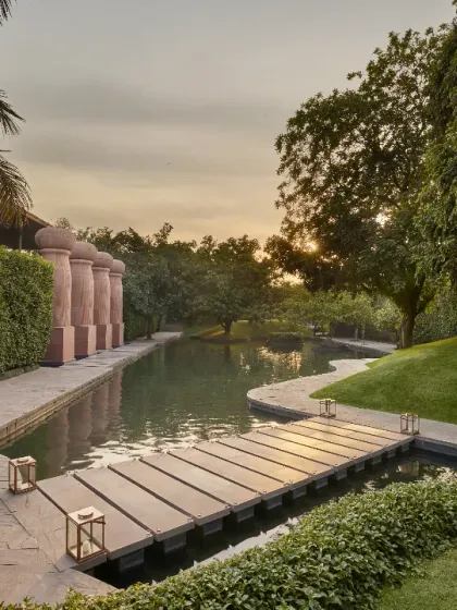 Welcome to our sanctuary. The Roseate is designed as an urban resort, where 8 acres of lush greenery and serene water bodies create a peaceful escape. Your journey to wellness begins the moment you step into this tranquil environment, far from the city's noise.