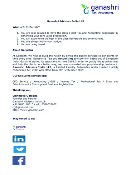 What's in it for you? This document outlines the core benefits of partnering with us, from gaining a class apart tax and accounting experience to being heard and staying within your budget.