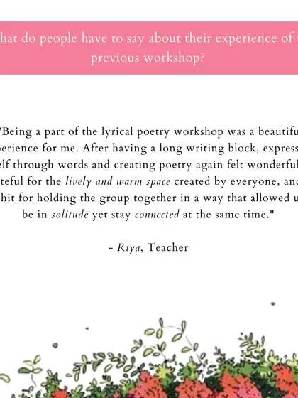 A teacher's reflection: "After having a long writing block, expressing myself through words and creating poetry again felt wonderful."