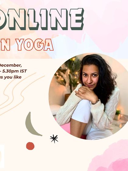 A poster for one of my online Yin Yoga classes. These sessions are offered on a "pay as you like" basis to make the practice accessible to everyone.