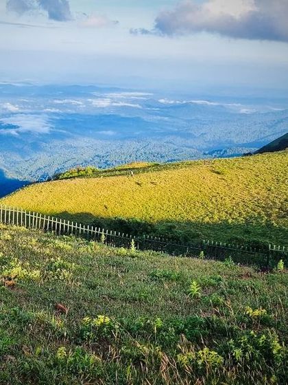 A solo traveler enjoying a moment of peace at Mandalpatti Peak in Coorg. Our trips are perfect for those looking for solitude and stunning landscapes.