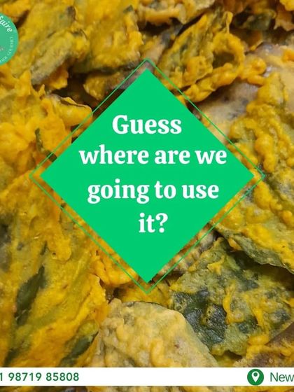 Can you guess what delicious chaat I am making with these crispy fried palak (spinach) leaves?