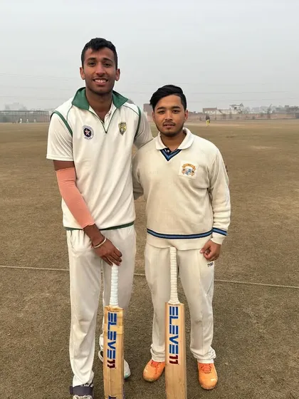 The two centurions, Bhavya Kakkar and Ankit Negi, who powered Delhi Blues CC to a massive total. Their partnership exemplifies the high-caliber batting talent we nurture.