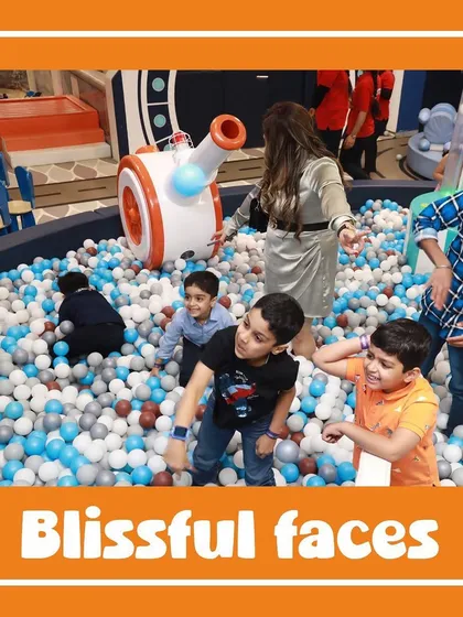 The joy is contagious in our ball pit. We keep the area clean and sanitized, so you can feel good about your kids diving right in.