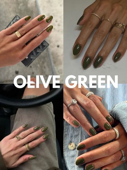 Olive green is a sophisticated and modern choice for fall. It looks great on all nail shapes.