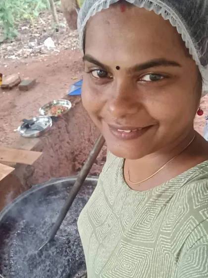 A selfie moment while making the hair oil. It's a long process that requires constant attention, but I truly enjoy every part of it, knowing the goodness it will bring to your hair.