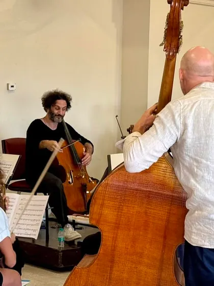 Musicians of the Verbier Festival Chamber Orchestra during their rehearsal at our foundation. These behind-the-scenes moments offer a unique look at the making of a world-class concert.