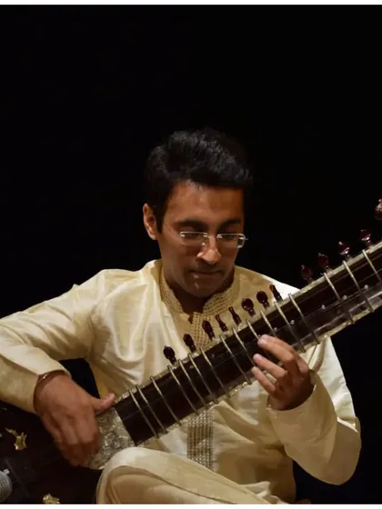 A classic portrait from a performance in Delhi, suitable for concert promotions and brochures.
